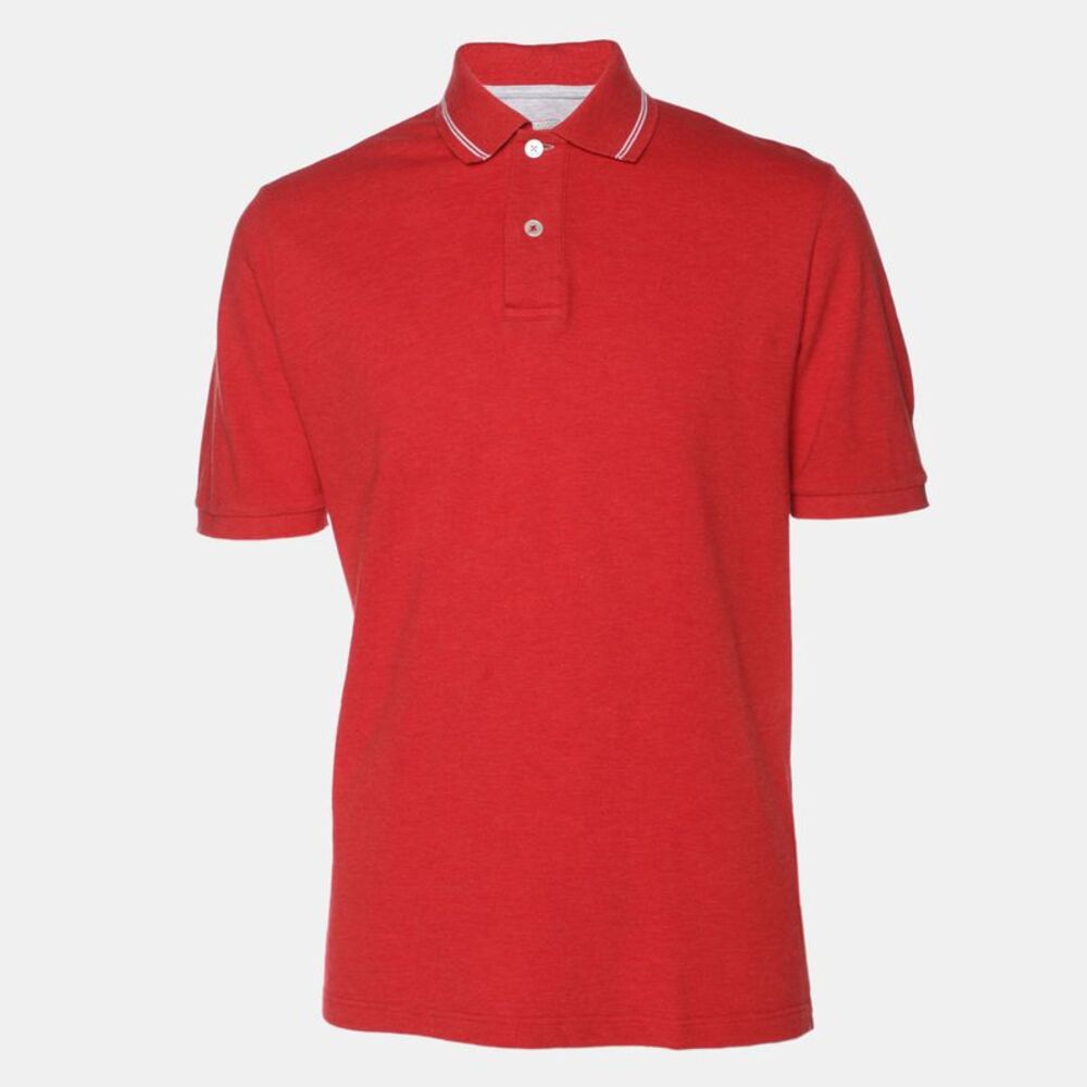 Eleventy Red Knit Button Polo T-Shirt L
